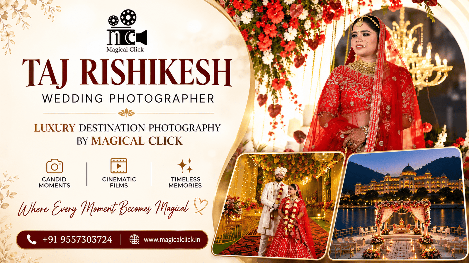 Luxury destination wedding photography Taj Rishikesh