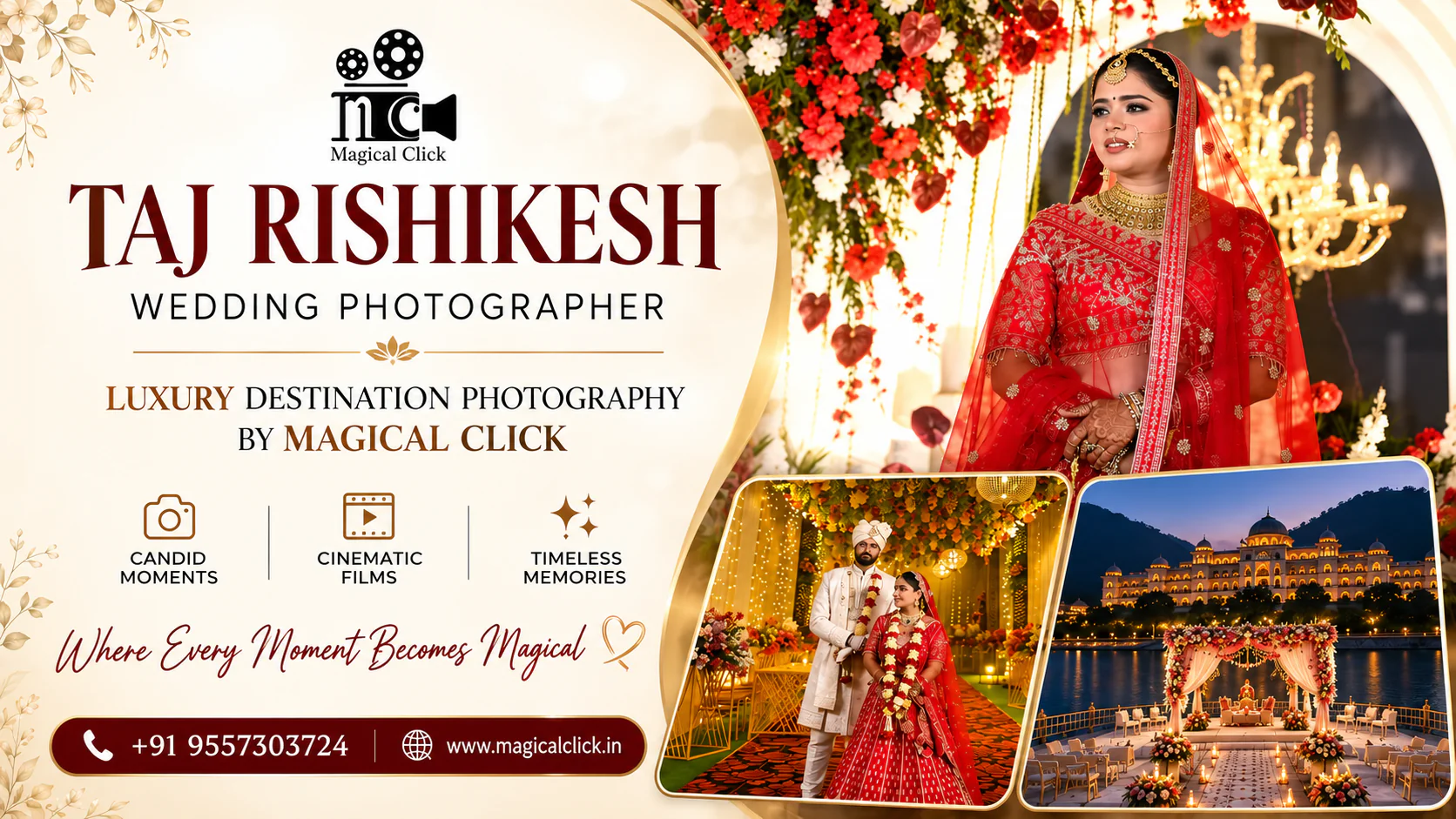 Luxury destination wedding photography Taj Rishikesh